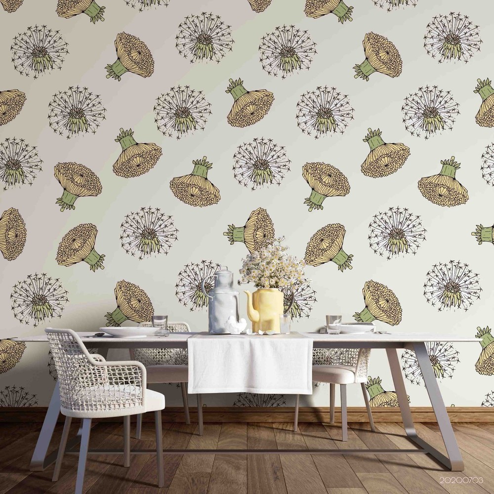 3D Dandelion Flower Pattern Wall Murals Wallpaper Murals Wall Sticker