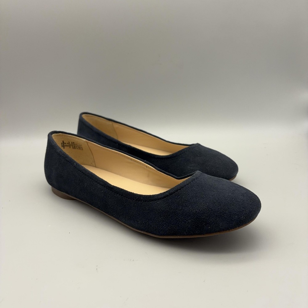 Lands End Shoes Womens Size 9 Blue Suede Ballet Flats Slip On Casual Comfort