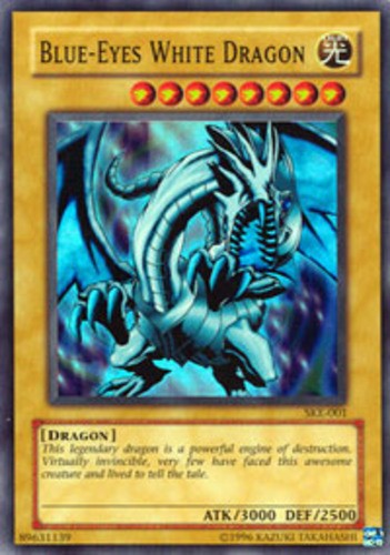 Moderately Played English Yu-Gi-Oh Blue-Eyes White Dragon SKE-001 Super Rare