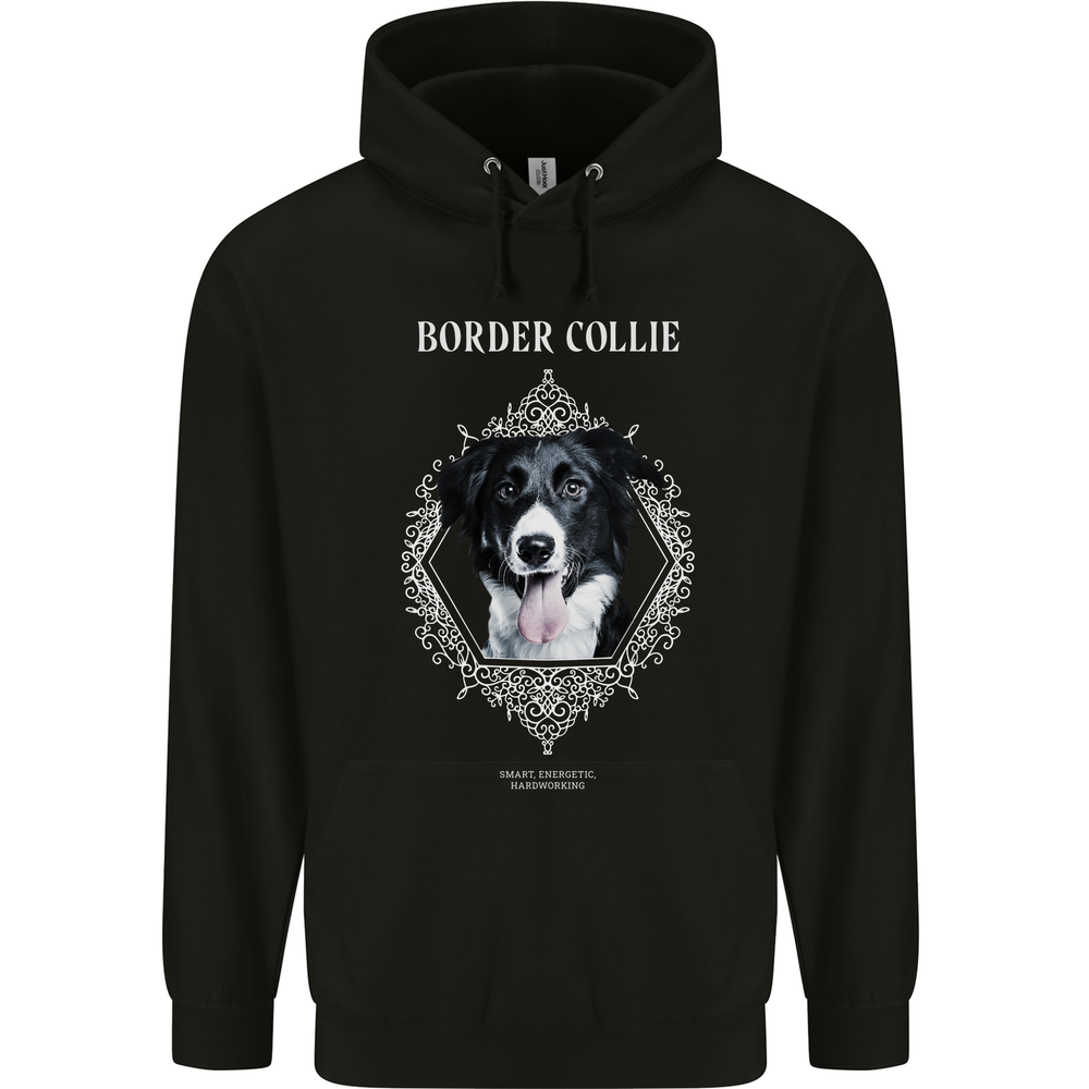 A Decorative Border Collie Mens 80% Cotton Hoodie