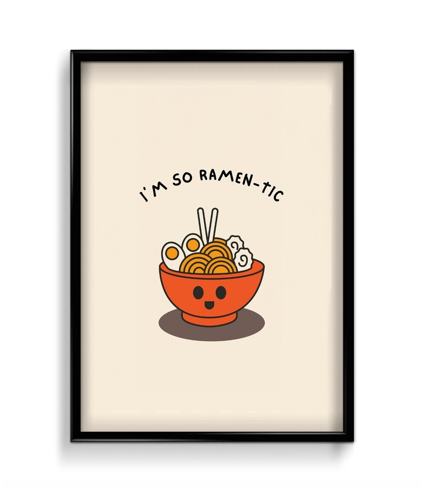 I'm so ramen-tic Wall Art - Vintage Kitchen Poster- Home Decor Poster