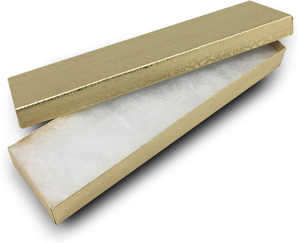 6-Pack Gold Foil Cardboard Cotton Jewelry Boxes for Bracelets Watches Necklaces