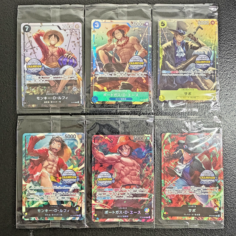 One Piece TCG EXCLUSIVE Asia Mini Tin Vol 1 Set of 6 Promo Foil Cards (SEALED)