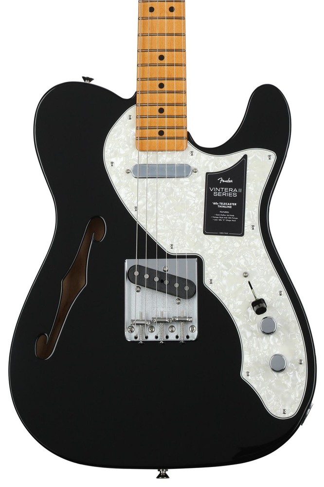 Fender Vintera II 60s Telecaster Thinline Electric Guitar in Black