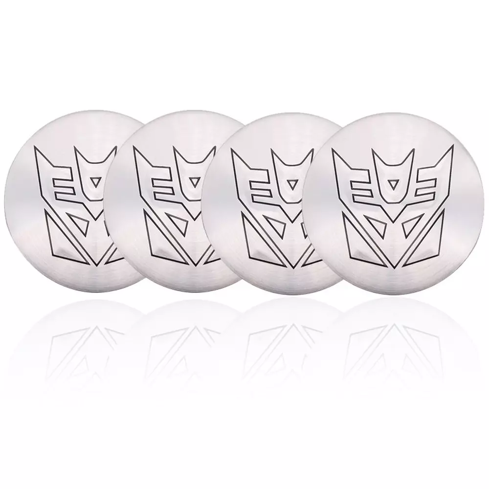 4x Silver 56mm Transformers Decepticon Car Wheel Center Hub Cap Emblem Stickers