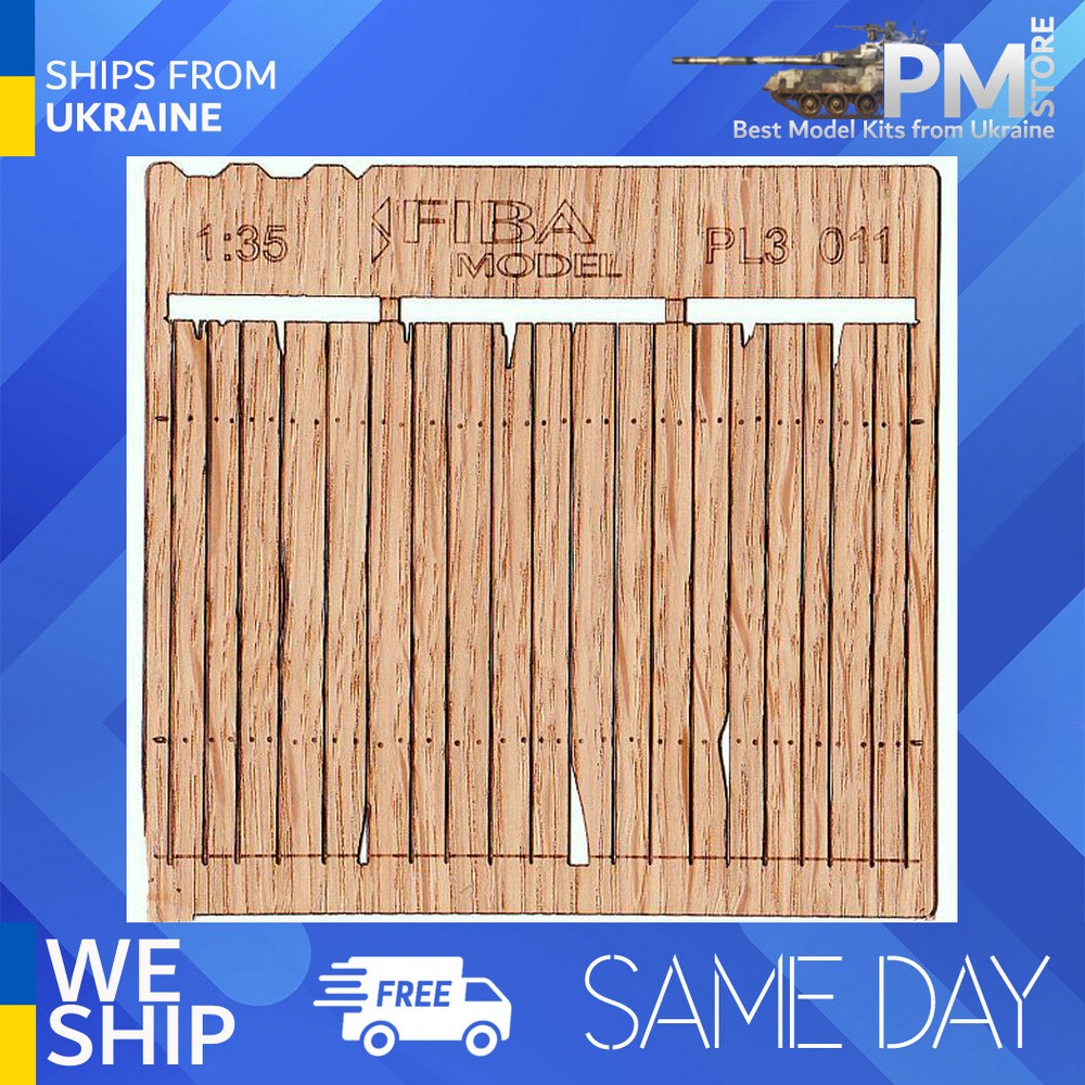 Model Scene PL3-011 1/35 Wooden fence Plain plank cedar fence rustic for diorama