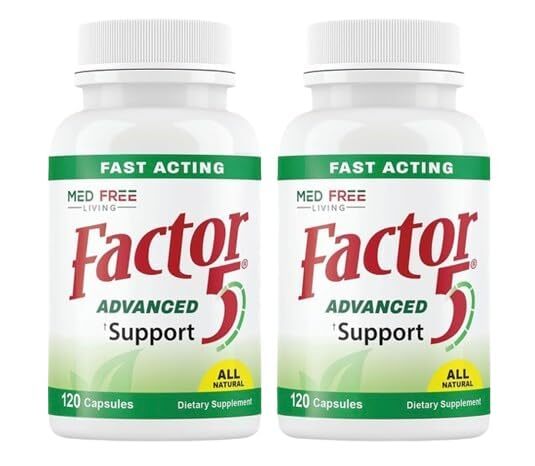 Factor 5 Med Free Living Advanced Joint Health Supplement. with Turmeric, Sti...