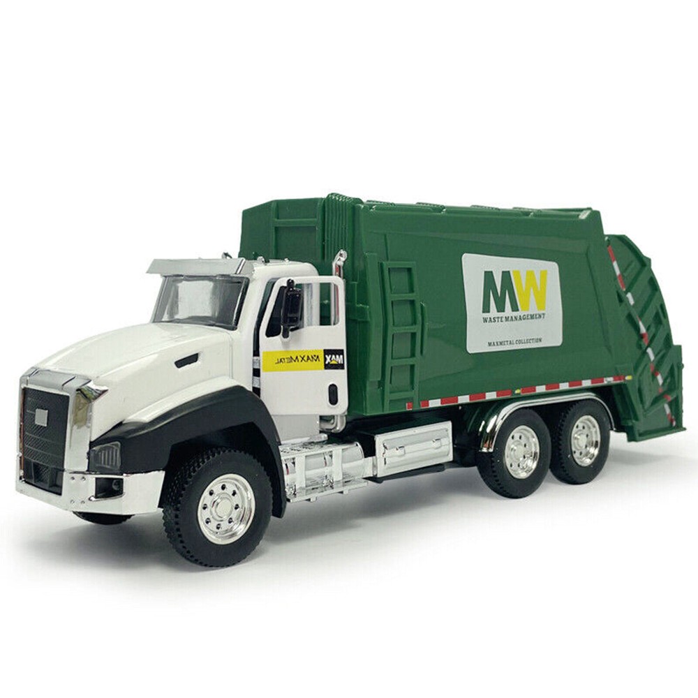 Garbage Truck Toys 1:50 Scale Model Car Diecast Pull Back Toy Cars Gift Fit Kids