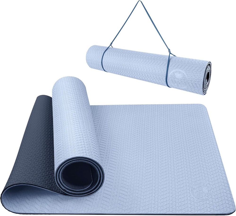 Non-slip eco-friendly thick yoga mat for hot yoga and workouts, anti-tear durable