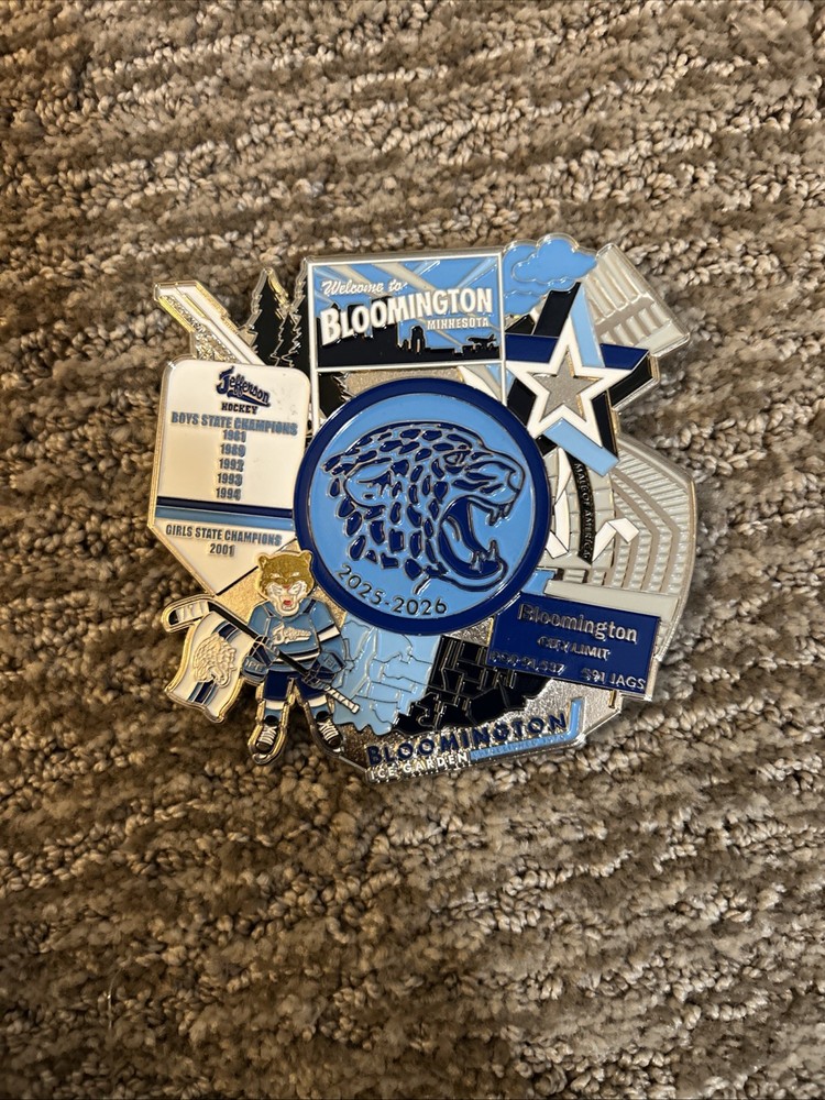 Bloomington Jefferson Hockey Pin Fargo Pin Mn Jaguars Hockey Pin