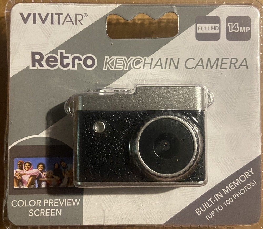 Vivitar Black Keychain Camera with Micro SD Slot and Prime Lens