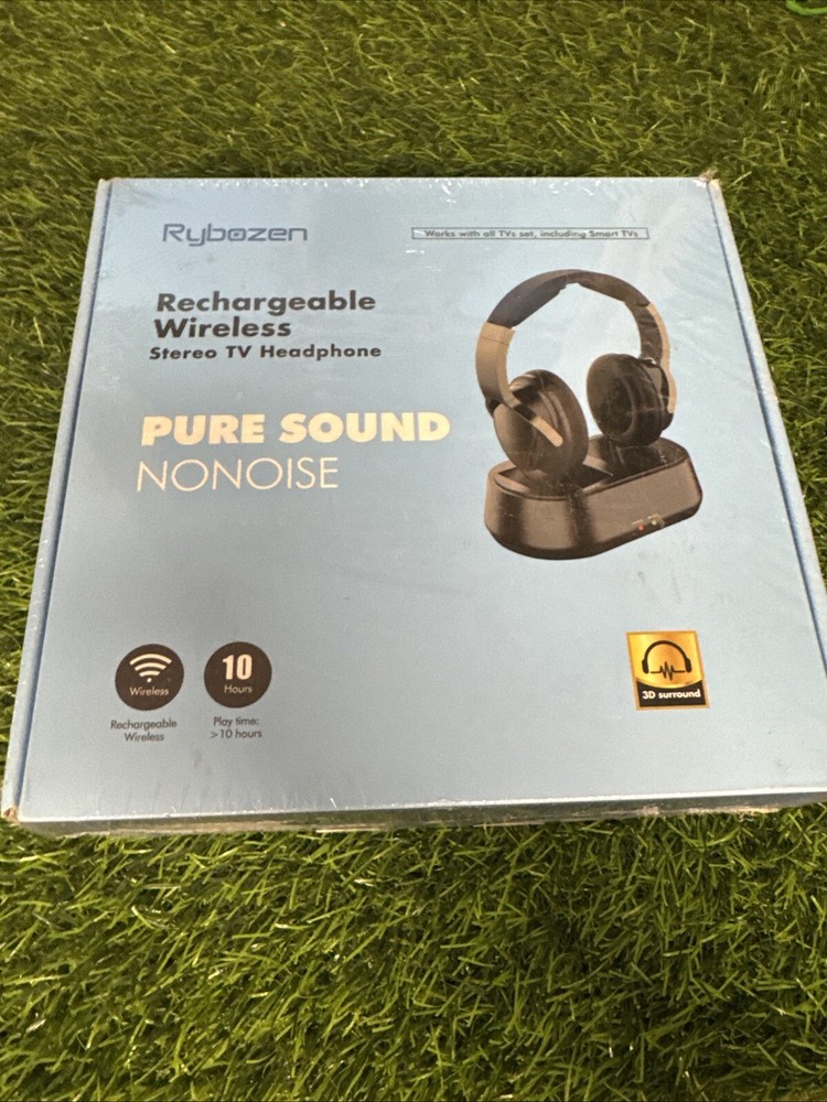 Rybozen BR683 Black Pure Sound No Noise Home Wireless Stereo TV Headphone Sealed