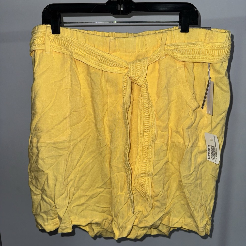 Soft Surroundings Lemon Drop Summer Breeze Solid Gauze Shorts Size 1X NWT!