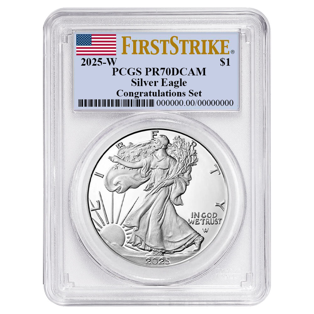 2025-W Proof $1 American Silver Eagle Congratulations Set PCGS PR70DCAM FS Fl...