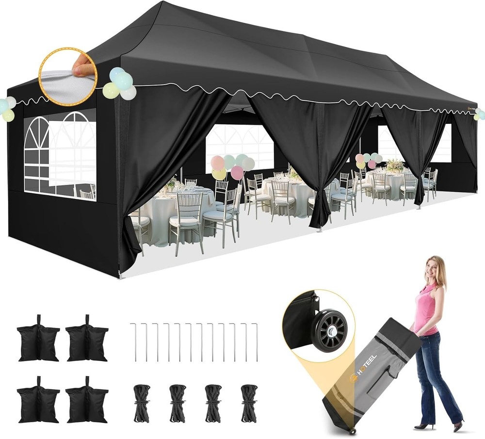10x20 Heavy Duty Pop Up Canopy Commercial Tent Waterproof Car Gazebo Outdoor\USA