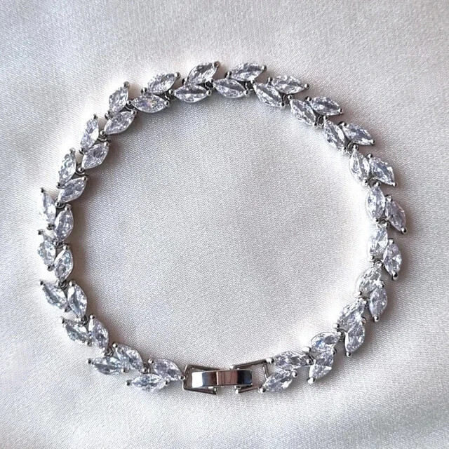 8 CT Marquise Cut Lab Created Diamond Tennis Bracelet 14K White Gold Plated