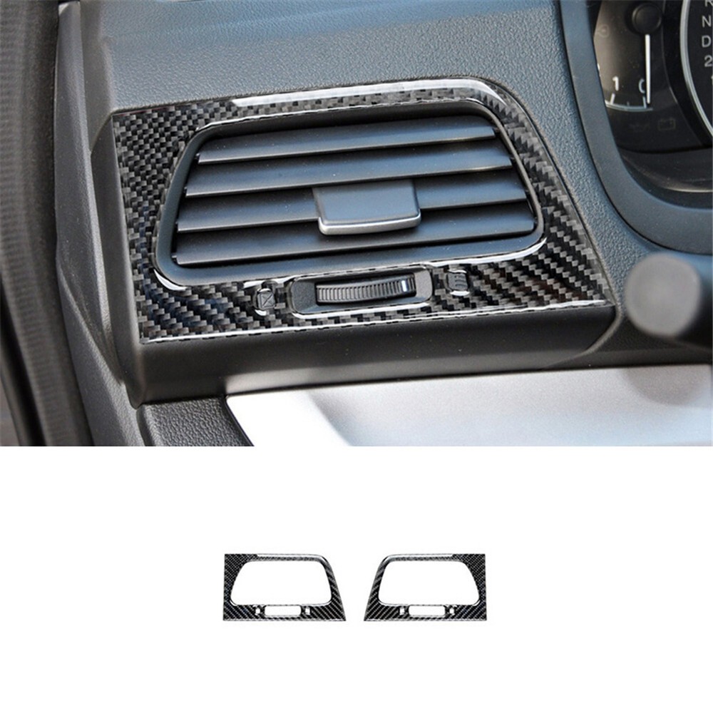 2Pcs Carbon Fiber Side Air Vent Outlet Cover Trim For Honda CRV CR-V 2015-2016