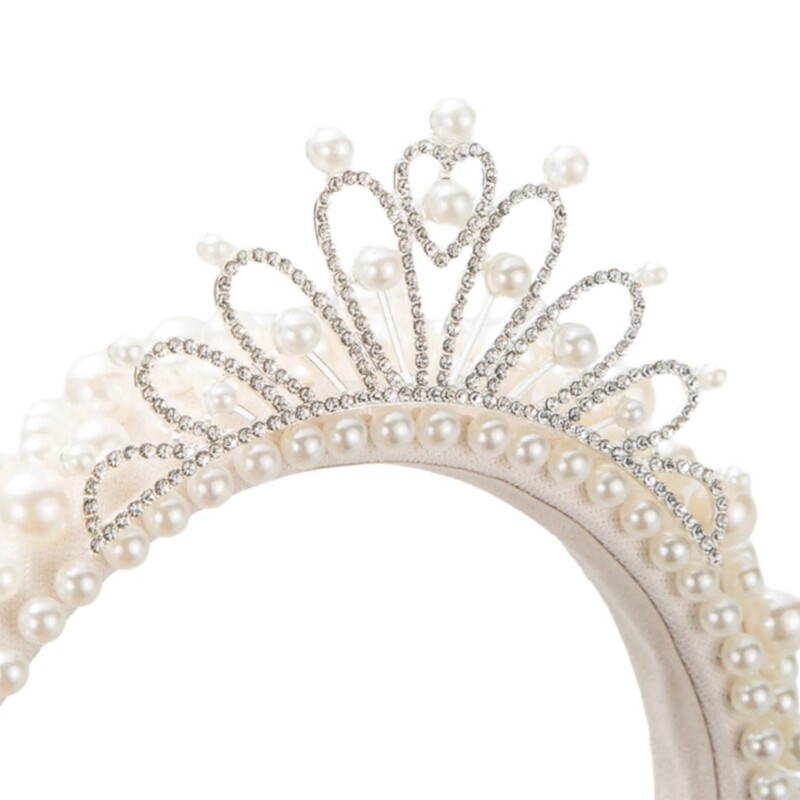 Pearl Decors Rhinestone Headbands Festival Wedding Hair Hoop for Girl