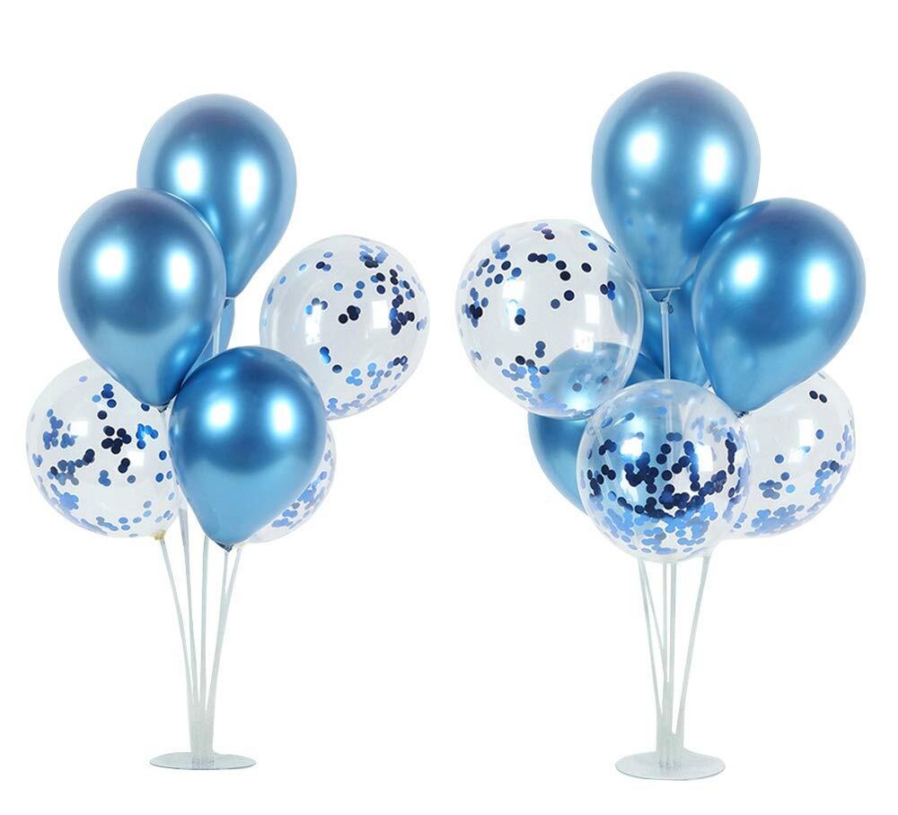 Blue Balloons Stand Kit Table Decorations2 Set with 14 Sticks14 Cups2 Base12 ...