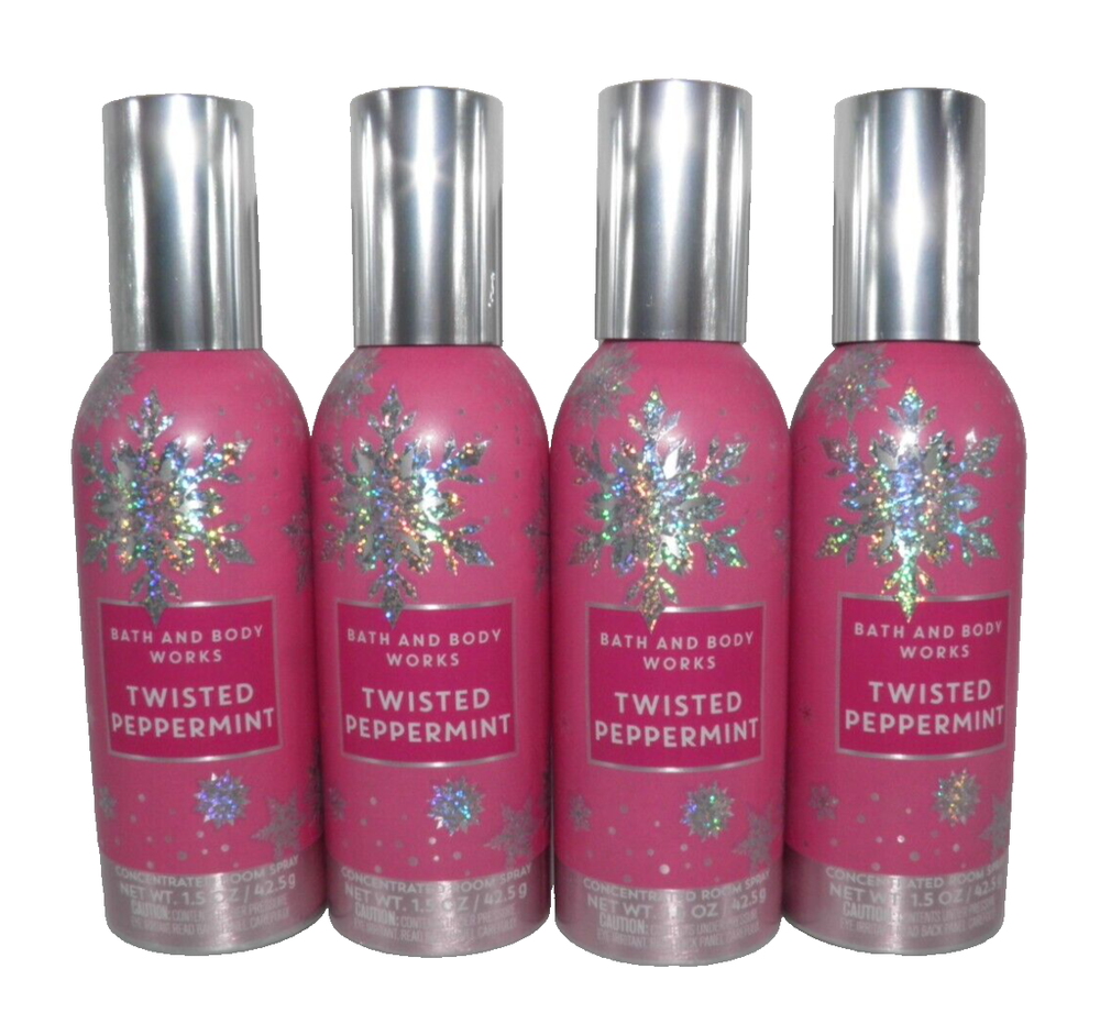 Bath & Body Works Twisted Peppermint Room Spray 4-Pack Concentrated Formula