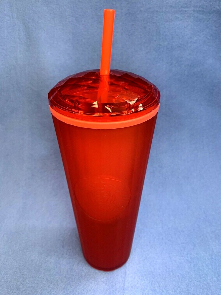 2022 Starbucks Valentines 24 oz Venti Cold Cup Matte Tumbler Red Hearts Dome Top