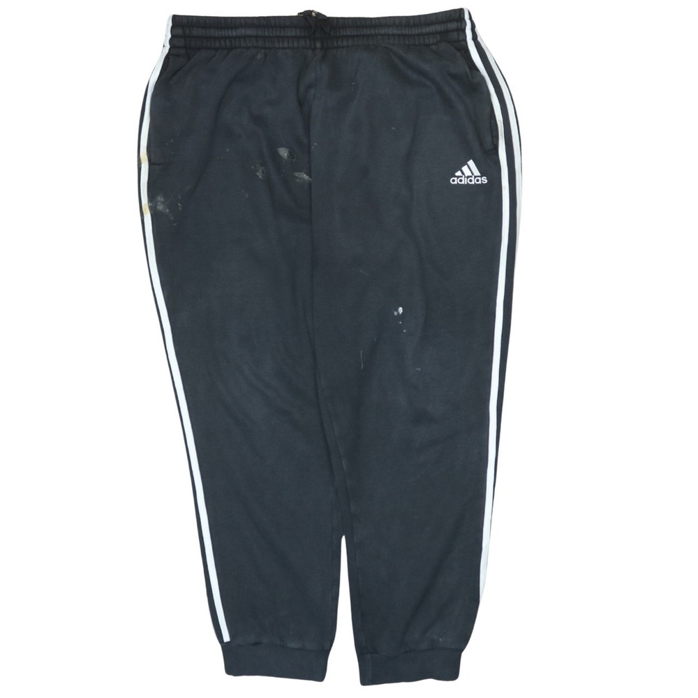 Adidas Mens Joggers Black Essentials Side Stripe Logo Elastic Waist Tapered XL