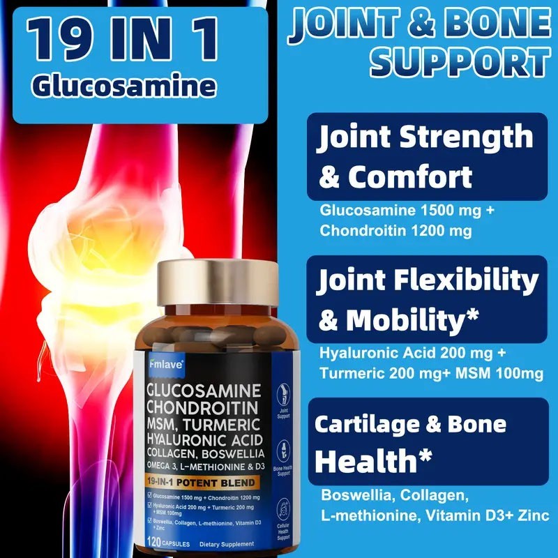 Glucosamine Chondroitin Turmeric MSM Triple Strength Joint Support 3200mg 120pcs