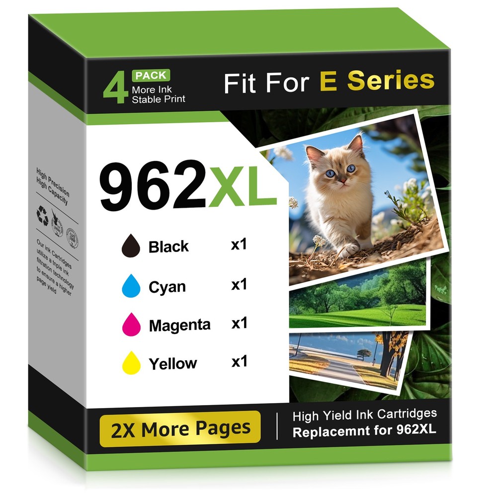 962XL 962 XL Ink Cartridges for HP 962 Officejet Pro 9010e 9015e 9018e 9020e 4PK