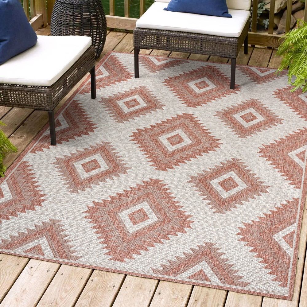 Jonathan Y Lighting Tuscan Sun 4x6 Salmon Cream Indoor Outdoor Rug  