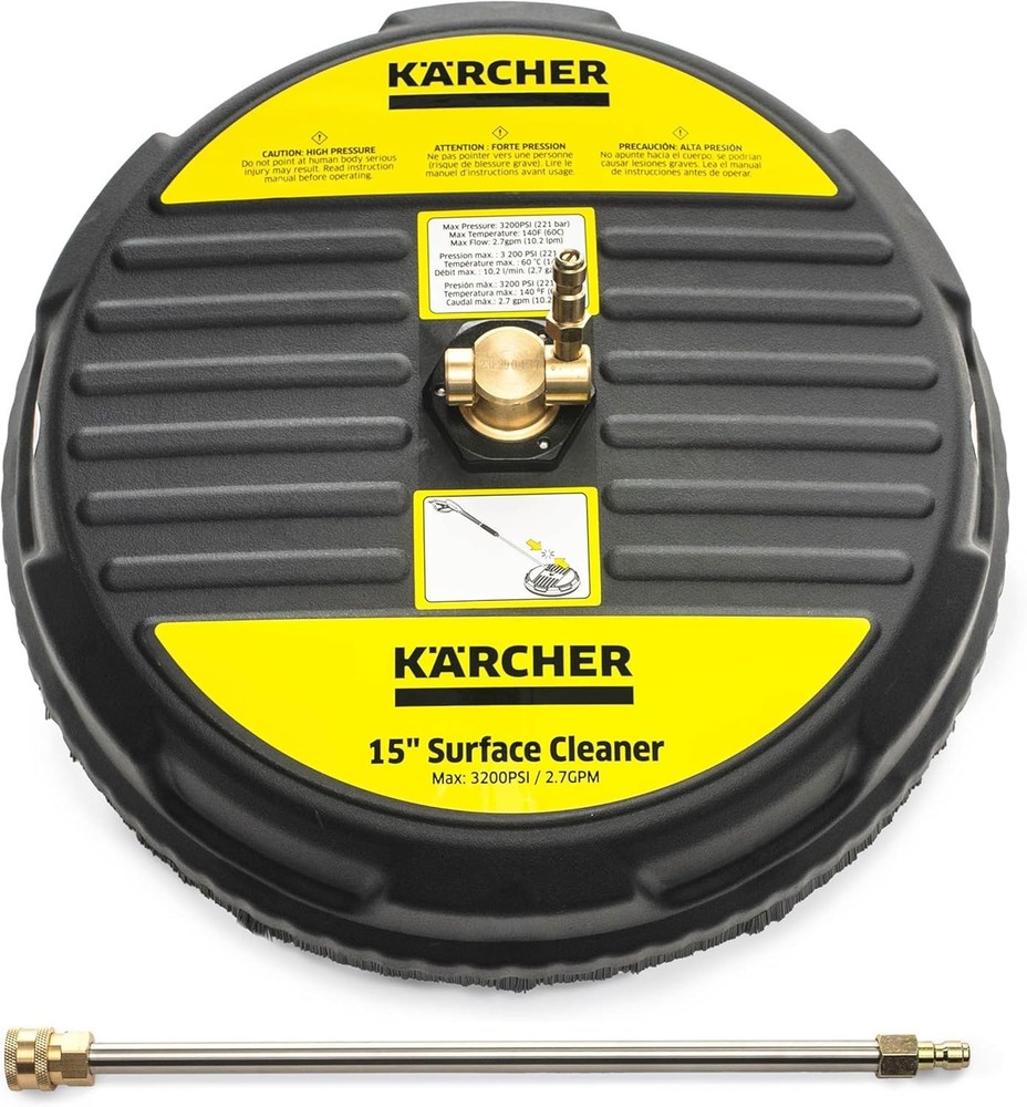 15 Inch Garage Floor Cleaner Washer Machine Kit Concrete Pressure Hard Surface