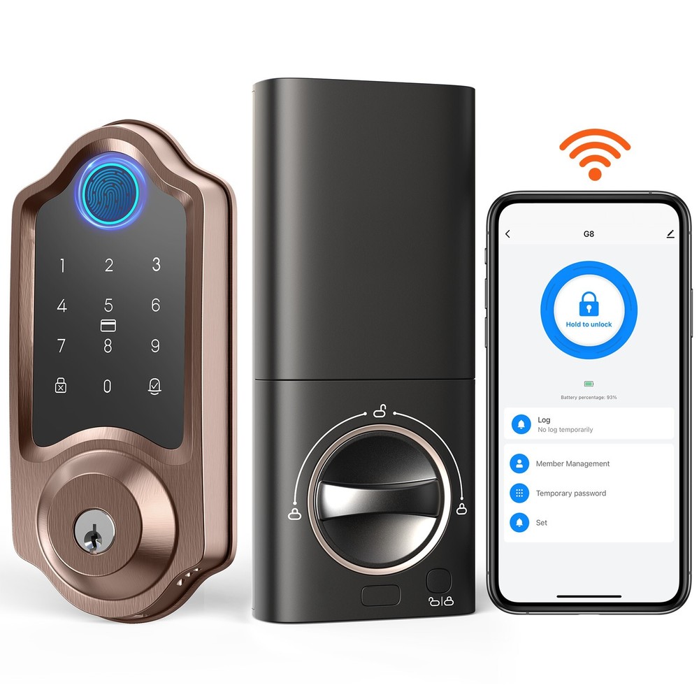 G8 Smart Lock 6-in-1 Keyless Entry with Fingerprint PIN and Touchscreen