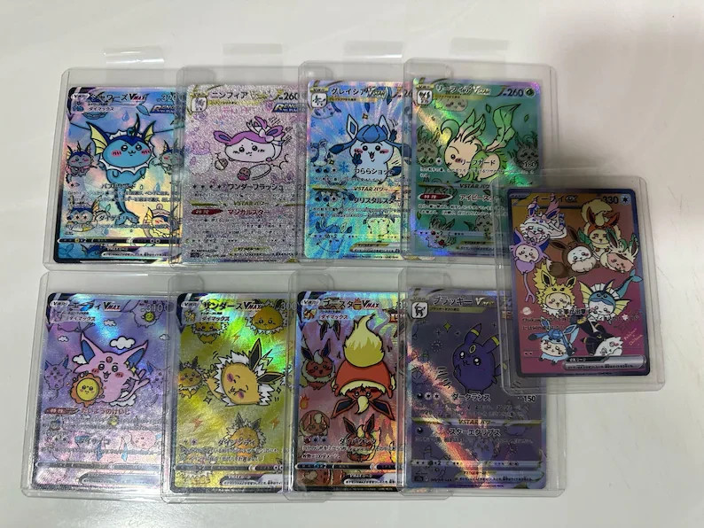 Custom Pokemon Style Cards Eevee Evolutions Set of 9 Chiikawa Collection