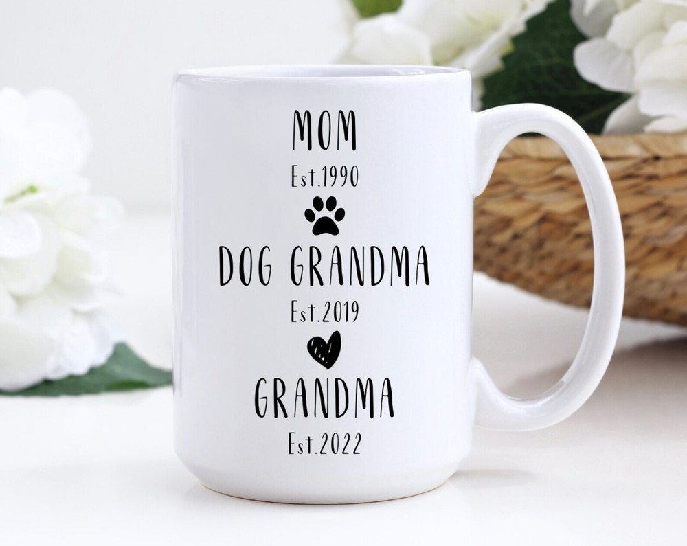 Mom To Grandma Coffee Mug Custom Date Pregnancy Announcement Promoted To Grandma
