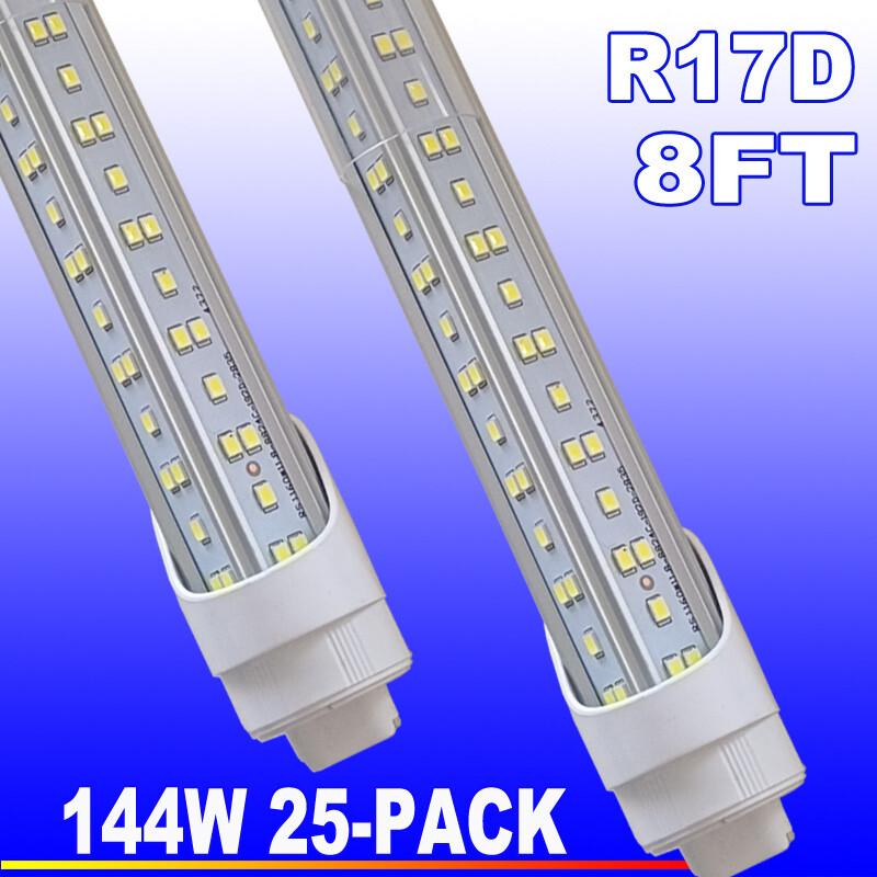 8ft 144W T8 LED Tube Light Bulb 6500K R17D HO Shop Light