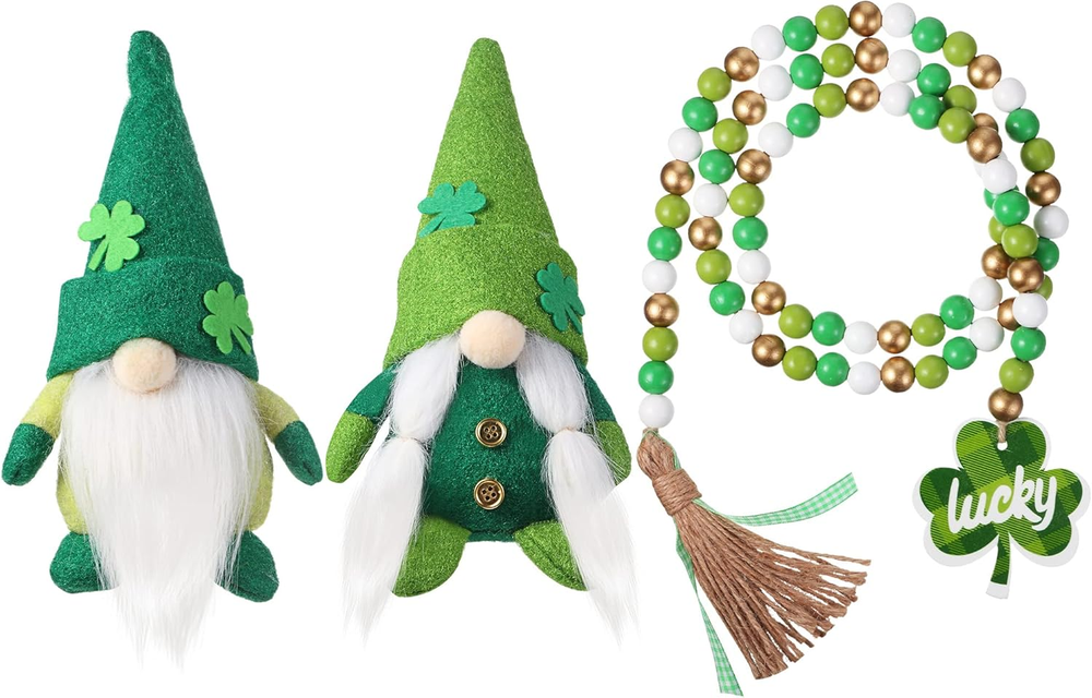 St Patricks Day Decorations 2Pcs St. Patricks Day Gnome Plush Irish Elf Swedish