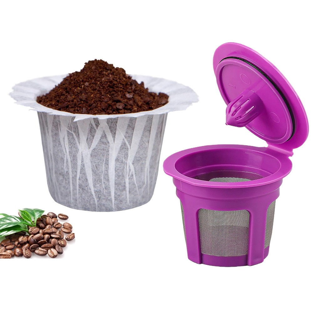 Reusable K Cup with 300 Paper Coffee Filters for Keurig Brewers