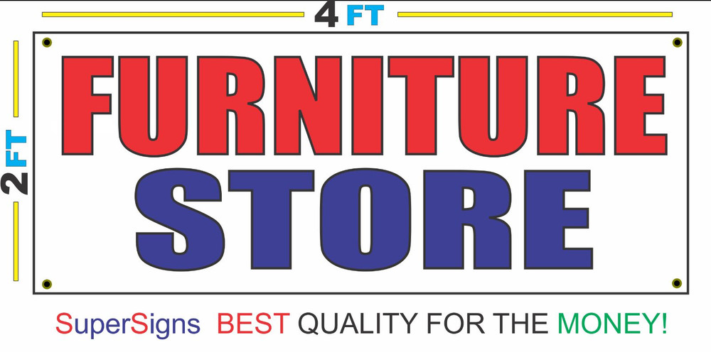 2x4 Red White & Blue Furniture Store Banner Sign Now Available at New Discount Size & Price Advertising Deal