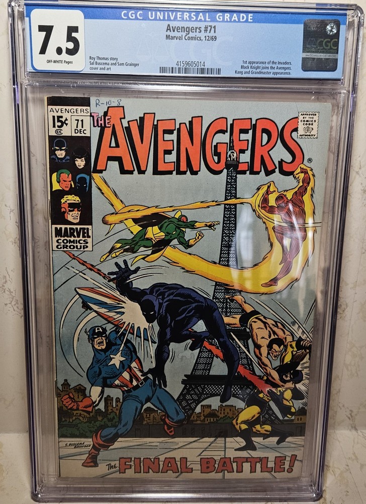 Avengers 71 CGC 7.5 1st App The Invaders  Black Knight Joins Team Key Appearance