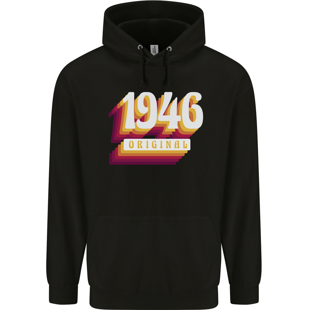 Retro 79th Birthday Original 1946 Mens 80% Cotton Hoodie
