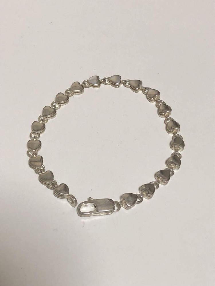 Tiffany Co Sterling Silver SV925 Puff Heart Bracelet Pre-Owned