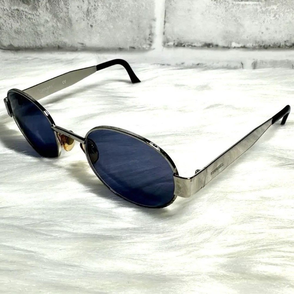 CHANEL 6933 Silver Metal Frame Gray Black Sunglasses
