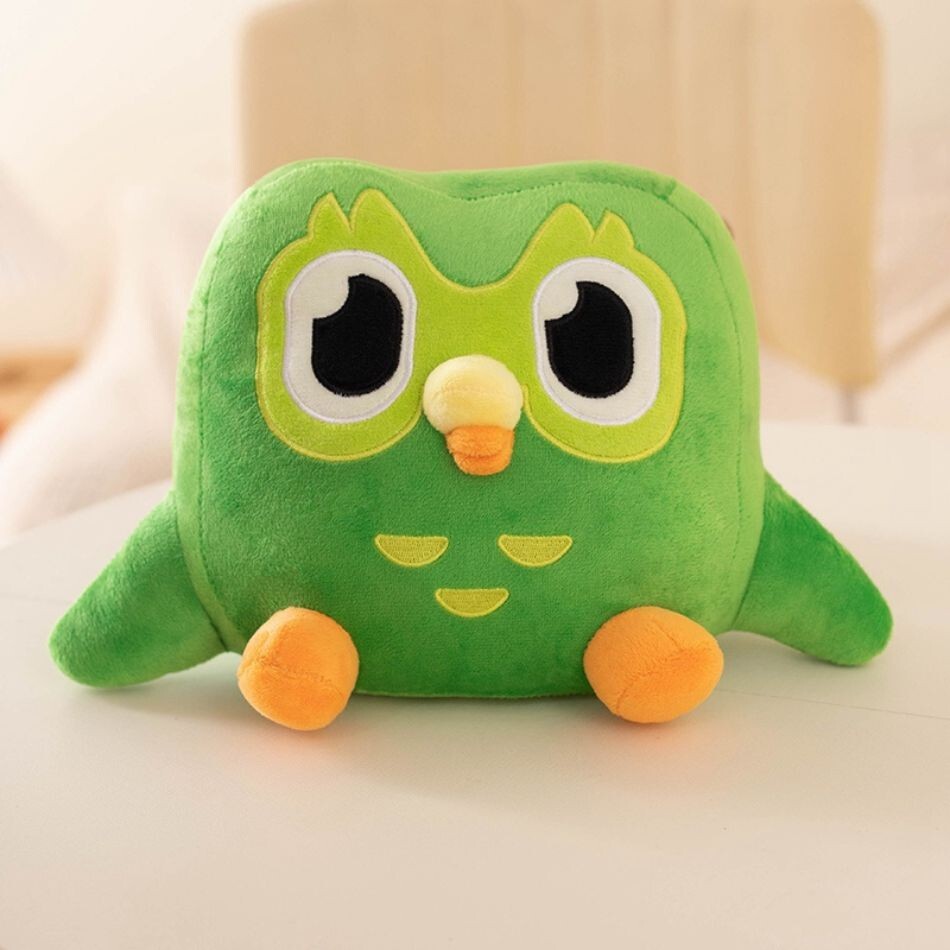 30CM Duolingo Green Owl Plush Toy Plushie of Duo The Owl Cartoon Anime Owl Doll
