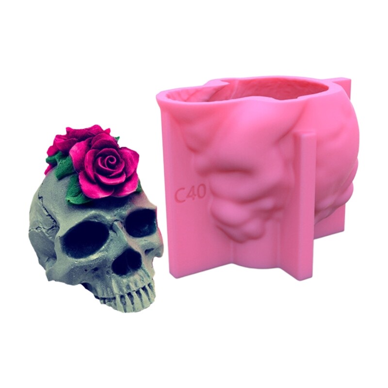 Rose Skull Shaped Silicone Mold for DIY Soap and Craft Decorations