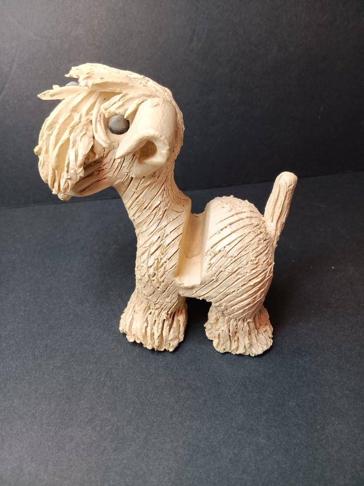 Pence Pets Sheep Dog Terrier Business Card Holder, Pottery Handmade, Happy Puppy