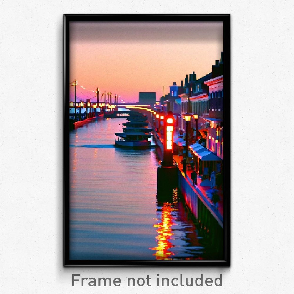 Retro Pixel Art Poster of Authentic Dike in 8-Bit Psychedelic Trippy Style