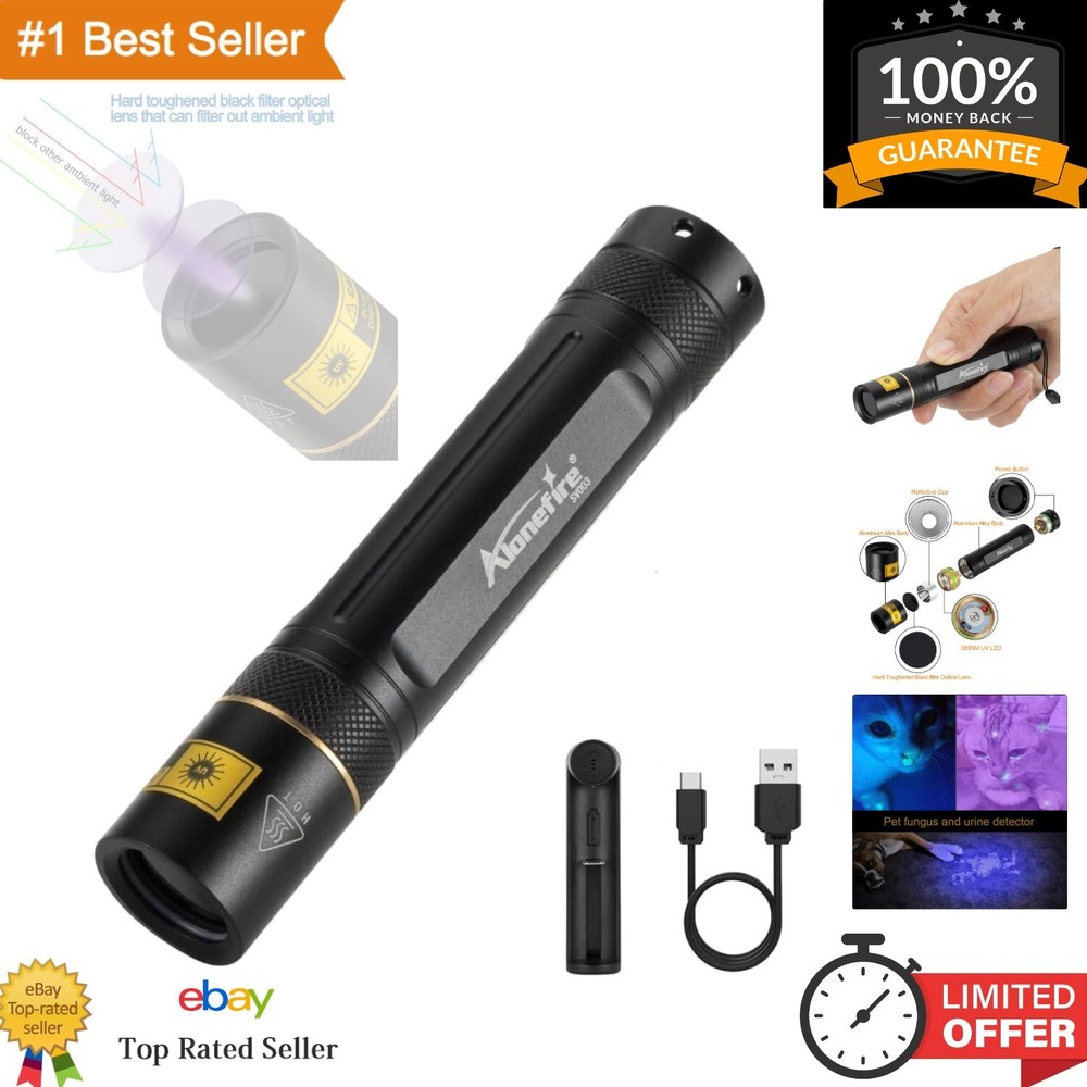 High-Power 365nm UV LED Flashlight - Perfect for Scorpion Hunting & Resin Curing