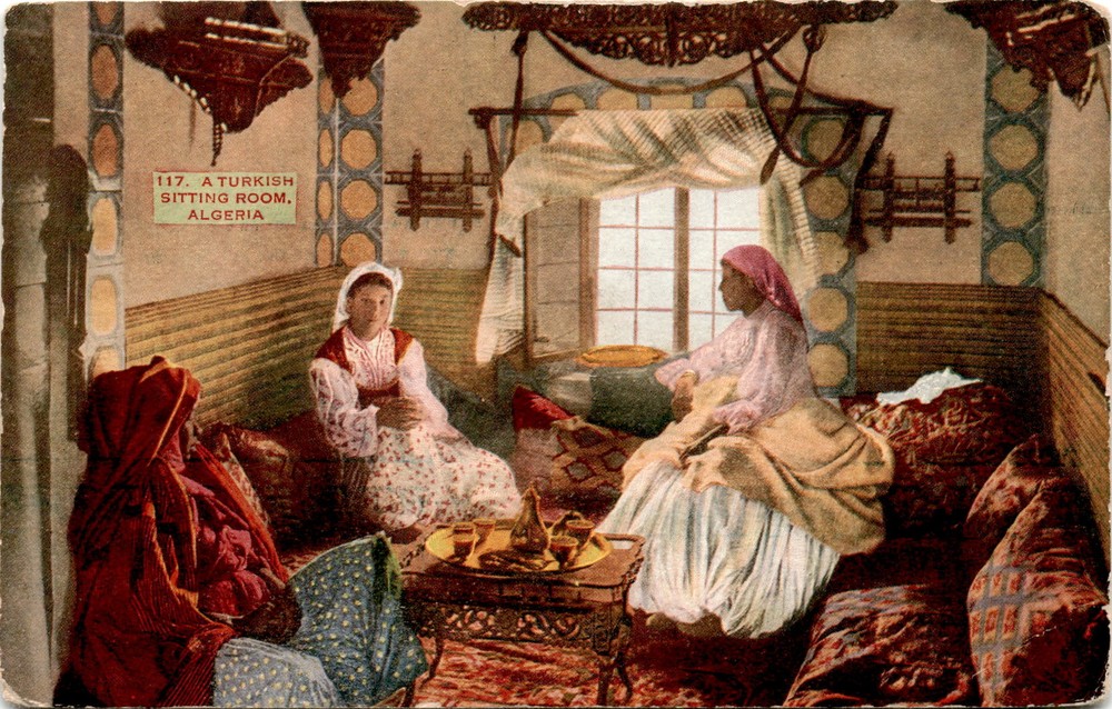 ALGERIA, TURKISH SITTING ROOM, HAREM Postcard