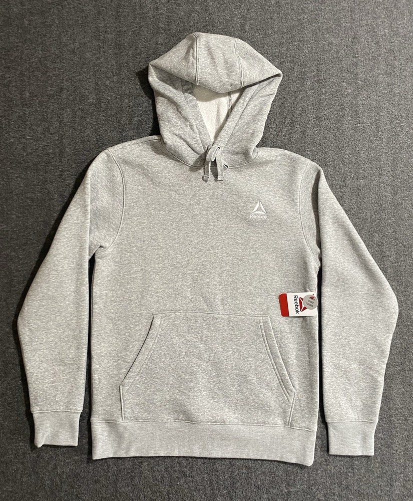 Reebok Mens Knit/Fleece Gameday Hoodie Rhubarb Gray Size S-NWT