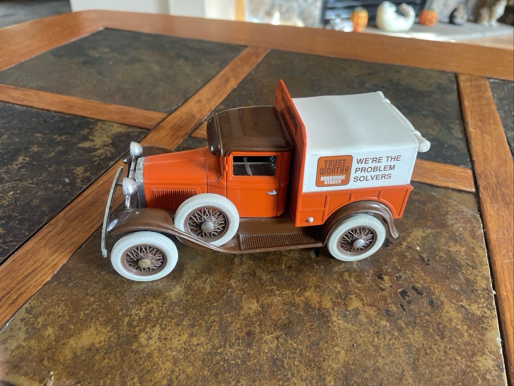 Vintage Die Cast 1929 Ford Model A, Trustworthy Hardware Store Bank W/ Key