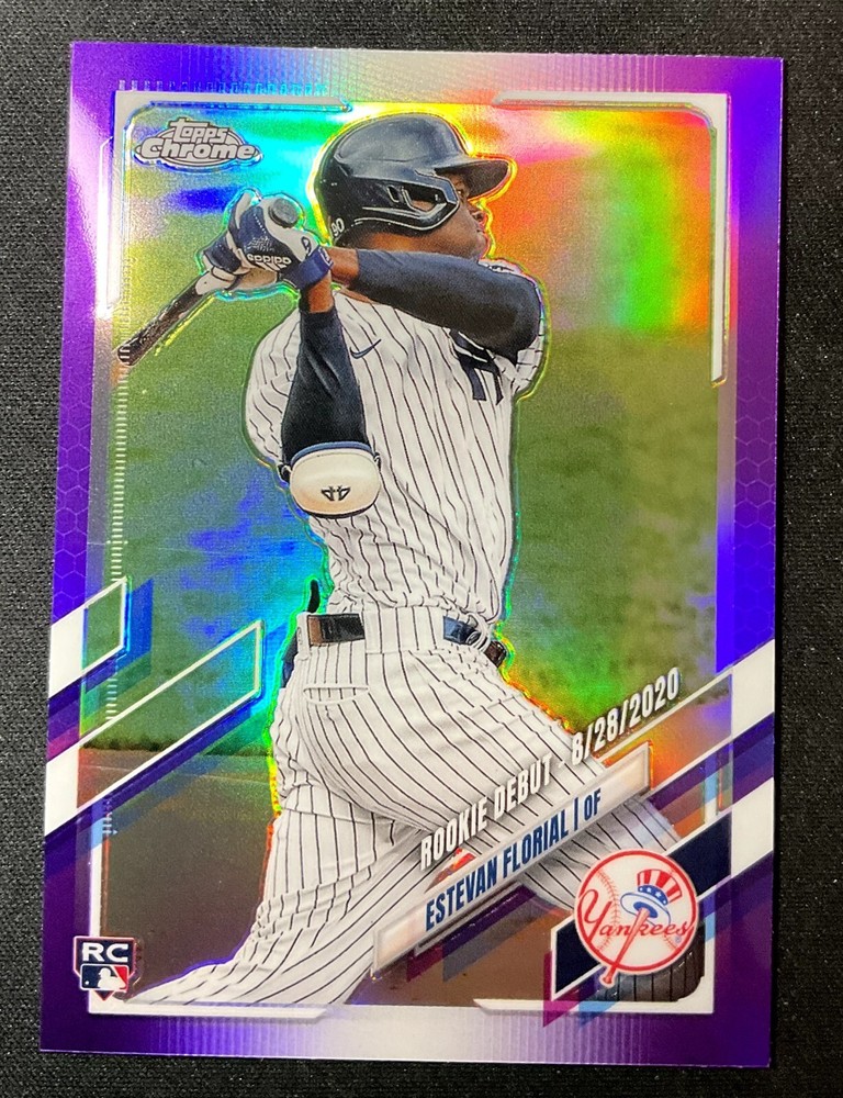 2021 Topps Chrome Update Purple Refractor Estevan Florial Yankees Rookie Card USC41